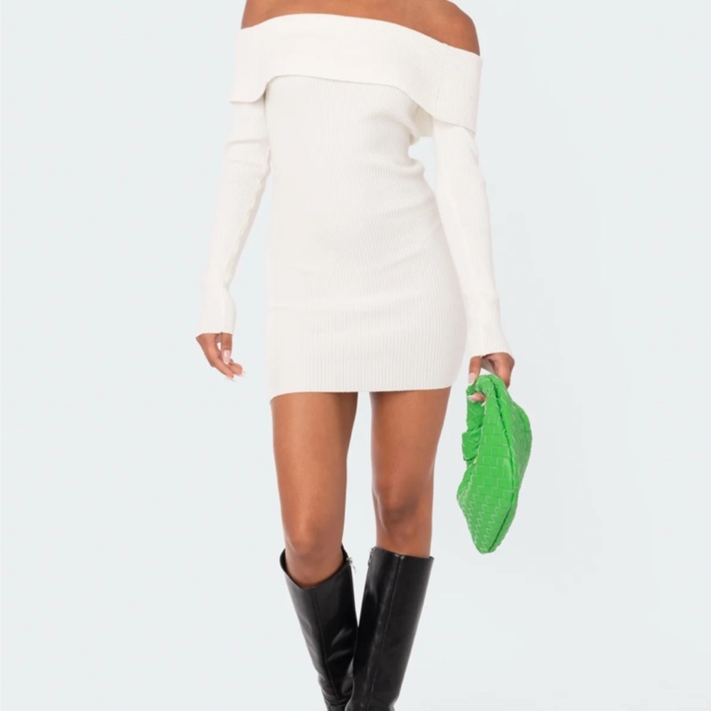 Edikted Emma Fold Over Knitted Dress